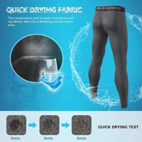 img 2 attached to Boost Your Athletic Performance With MEETWEE Men'S Compression Pants: Stay Cool And Dry During Workouts