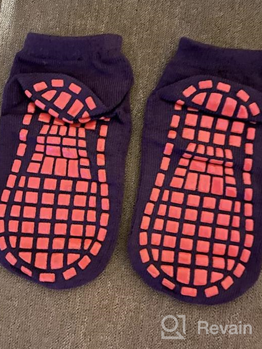 img 1 attached to Anti-Slip Child Crew Socks - 12 🧦 Pairs of Ankle Grip Socks for Boys and Girls review by Brion Pine