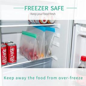 img 2 attached to Reusable Food Storage Bags 12 Pack - Leakproof Stand Up Freezer Bags for Kitchen Storage - Includes Snack, Sandwich, and Gallon Bags - BPA-Free, Ideal for Meat, Fruit, Cereal, Veggies