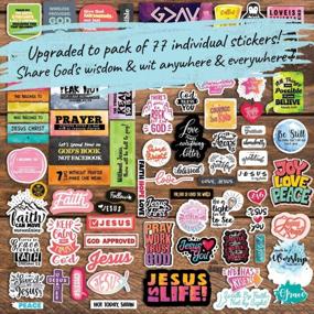 img 3 attached to 77 Inspirational Christian Stickers For Water Bottles - Bible Verse Motivational Pack With 77 Pieces Of Religious Decals