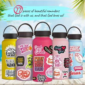 img 2 attached to 77 Inspirational Christian Stickers For Water Bottles - Bible Verse Motivational Pack With 77 Pieces Of Religious Decals