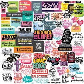 img 4 attached to 77 Inspirational Christian Stickers For Water Bottles - Bible Verse Motivational Pack With 77 Pieces Of Religious Decals