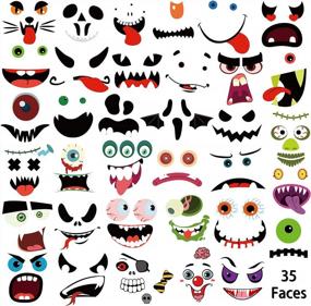img 3 attached to Pumpkin Decorating Stickers 35 Pcs Halloween Pumpkin Face Stickers For Kids Halloween Party Favor