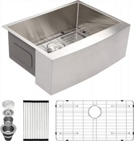 img 4 attached to 27 Inch Farmhouse Sink - Sarlai 27 Inch Kitchen Sink Apron Front 16 Gauge Stainless Steel Single Bowl Farm Sink Basin With Drain Strainer