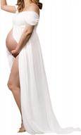 capture your maternity glow with an elegant off-the-shoulder tulle maxi dress (size s-xxl) logo
