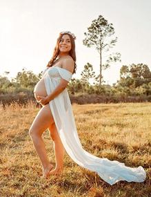 img 2 attached to Capture Your Maternity Glow With An Elegant Off-The-Shoulder Tulle Maxi Dress (Size S-XXL)