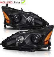 🚗 buy bryght headlight assembly for nissan altima sedan 2013-2015 - driver & passenger side, bulbs included логотип