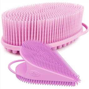 img 4 attached to Silicone Body Scrubber For Exfoliation: Easy To Clean, Long-Lasting, Hygienic, And Lathers Well - Includes Face Scrubber (Pink Color)