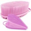 silicone body scrubber for exfoliation: easy to clean, long-lasting, hygienic, and lathers well - includes face scrubber (pink color) logo