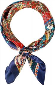 img 2 attached to 2PC Women'S Satin Scarf Large Square Silk Feel Head Hair Wraps For Sleeping 35X35 Inches