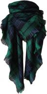 oversized plaid blanket scarf wrap shawl for women's fall and winter wardrobe logo