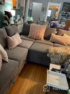img 1 attached to Transform Your Living Space With A Chic Grey Modular Sectional Sofa And Ottoman Set From HONBAY review by Larry Cothran