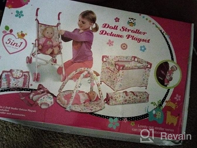 img 1 attached to Complete Baby Doll Stroller Set With Feeding Toys, Play Mat, Travel Cot, Carrier, And Bag For Kids Role Play - DeAO review by Shawn Hill