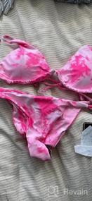 img 6 attached to Stylish & Chic: ZAFUL'S Ribbed Polka Dot Tie Dye Bikini Set For Women