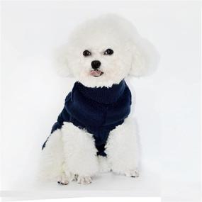 img 2 attached to Stay Warm with our Classic Turtleneck Dog Sweater - Knitted Cable Knit Jumper Coat, Perfect Winter Clothes for Dogs and Cats in Cold Season (Dark Blue, XX-Small)