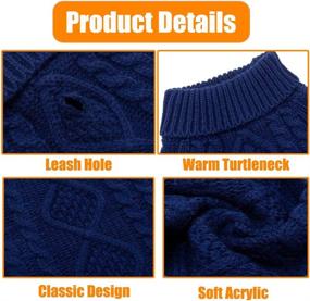 img 3 attached to Stay Warm with our Classic Turtleneck Dog Sweater - Knitted Cable Knit Jumper Coat, Perfect Winter Clothes for Dogs and Cats in Cold Season (Dark Blue, XX-Small)