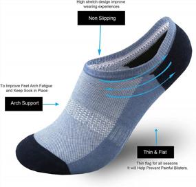 img 3 attached to Men'S No Show Socks 12/6 Pairs Non Slip Gels Light Thin Flats Boat Loafer Low Liner Combed Cotton Socks