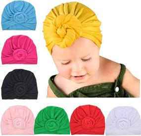 img 3 attached to 🎀 Adorable SKEPO Headband Set: 8-Piece Cute Baby Hat Collection for Newborn Girls - Soft Turban Knots & Stylish Headwraps!