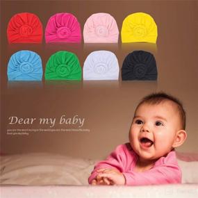 img 2 attached to 🎀 Adorable SKEPO Headband Set: 8-Piece Cute Baby Hat Collection for Newborn Girls - Soft Turban Knots & Stylish Headwraps!