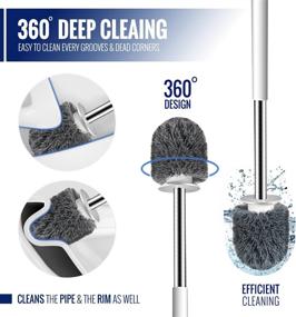 img 2 attached to 🚽 True Fresh Toilet Brush & Plunger Set: 2-in-1 Bathroom Cleaning Kit with Stainless Steel Stick & Plastic Handle