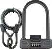 lumintrail 16mm heavy duty 4-digit bicycle bike combination u-lock with 4 ft cable - assorted colors logo
