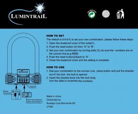img 3 attached to Lumintrail 16Mm Heavy Duty 4-Digit Bicycle Bike Combination U-Lock With 4 Ft Cable - Assorted Colors