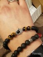 img 1 attached to Mens & Womens Hamsa Hand Bracelet - AMORWING Stone Beaded Jewelry review by Cathy Young