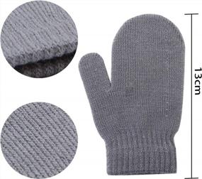 img 3 attached to Детские вязаные перчатки унисекс, варежки - 6 пар, эластичные зимние варежки для малышей от Cooraby