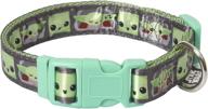 the mandalorian the child small dog collar: stylish green baby yoda collar for small dogs with d-ring logo