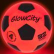 glowcity's official size 5 glow in the dark soccer ball with led lights - perfect gift for teenage soccer enthusiasts! logo