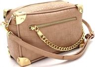 fashionable faux leather crossbody bag with gold metal chain for women and girls logo