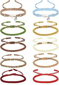 img 4 attached to Stylish And Adjustable Woven Bracelets With Lucky Charms For Men And Women By Hanpabum