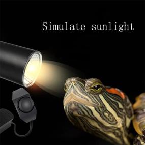 img 2 attached to 🦎 Premium Reptile Aquarium Heating Lamp with 2 UVA UVB (50W) Bulb Baking Lamps and Adjustable Stand - Ideal for Lizard Turtle Snake Chameleon - Includes Aquarium Clip Lamps (E27, 110V) - Black