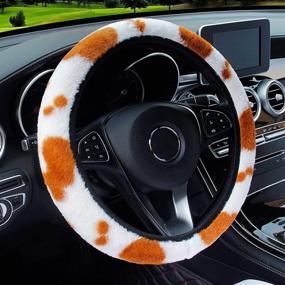 img 4 attached to ALEMODR Plush Steering Wheel Universal Interior Accessories