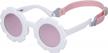 polarized toddler sunglasses with strap in retro flower frame, flexible for boys and girls age 3-24 months by cocosand logo