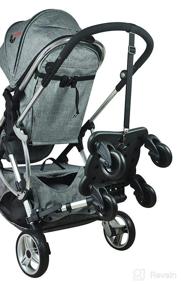 img 1 attached to 👶 Englacha 2-in-1 Cozy 4-Wheel Rider, Black: Universal Fit for Prams with Saddle Seat and Standing Platform - Designed for Safety & Quick Usage