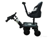 👶 englacha 2-in-1 cozy 4-wheel rider, black: universal fit for prams with saddle seat and standing platform - designed for safety & quick usage logo