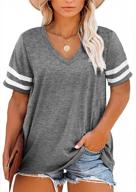 womens plus size tunic tops summer short sleeve v neck/crew neck loose casual tee shirt 1x-5x - happy sailed logo