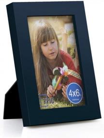 img 4 attached to 4X6 Inch RPJC Solid Wood Picture Frame With High Definition Glass For Table Top Display And Wall Mounting - Jazz Blue
