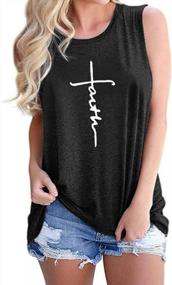 img 2 attached to Mansy Womens Casual Cross Letter Printed Graphic Tee Tank Tops Summer Sleeveless Shirts Blouses