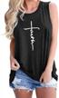 mansy womens casual cross letter printed graphic tee tank tops summer sleeveless shirts blouses logo