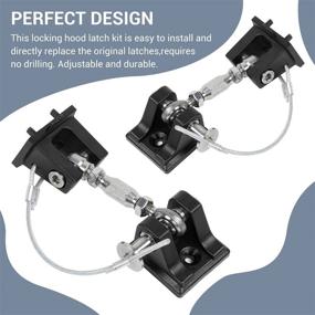 img 2 attached to 🔧 Enhance Your Jeep Wrangler with CheroCar Stainless Steel Hood Latch Catch Kit (2007-2017 JK, Black)