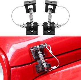 img 4 attached to 🔧 Enhance Your Jeep Wrangler with CheroCar Stainless Steel Hood Latch Catch Kit (2007-2017 JK, Black)