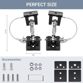 img 1 attached to 🔧 Enhance Your Jeep Wrangler with CheroCar Stainless Steel Hood Latch Catch Kit (2007-2017 JK, Black)