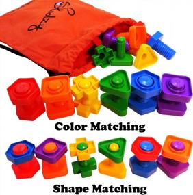 img 2 attached to Skoolzy Nuts And Bolts Fine Motor Skills Toys - Sensory Fidget Toy For Kids, Occupational Therapy Toddler Toys – Montessori Matching Game - 24 Pc Easter Gifts Set, Bag, Activity Ebook, Ages 18 Months+