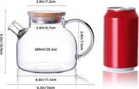 img 3 attached to CnGlass 20.3 Oz Clear Glass Teapot With Removable Filter Spout - Perfect For Loose Leaf And Blooming Tea On Stovetop
