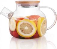 cnglass 20.3 oz clear glass teapot with removable filter spout - perfect for loose leaf and blooming tea on stovetop логотип