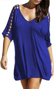 img 4 attached to Casual And Chic: SimpleFun Women'S V-Neck Swimwear Cover Up For A Stylish Beach Look