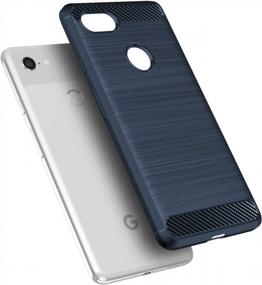 img 3 attached to Cimo Carbon Fiber Google Pixel 3 Case Rugged Flexible TPU Protection Google Pixel 3 (2018) - Navy