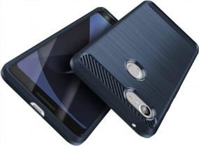 img 2 attached to Cimo Carbon Fiber Google Pixel 3 Case Rugged Flexible TPU Protection Google Pixel 3 (2018) - Navy